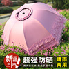 韩版拱形遮阳花边公主洋伞，黑胶防晒晴雨伞学生两用太阳伞防紫外线
