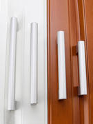 豪华加长橱柜拉手现代简约铝白色银色衣柜门把手，衣橱抽屉拉手美式