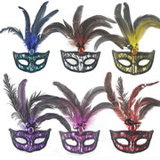 万圣节羽毛面具节日派对装扮化装舞会道具小美女装饰面罩圣诞面具