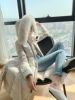 2024年韩版新款超大狐狸毛领羽绒服女收腰显瘦时尚中长款过膝加厚