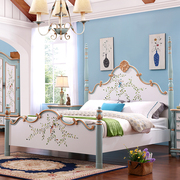 地中海全实木床1.8米双人床，美式乡村公主床主卧高箱储物大床婚床