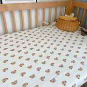 新生婴儿床笠宝宝纯棉椭圆，床垫套全棉儿童床，品针织棉床单可定制