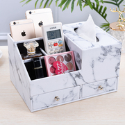 创意皮革带抽屉纸巾盒，纸抽盒多功能式遥控器，收纳盒抽纸盒化妆品盒