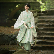 汀兰颂原创汉服，林若竹宋制整套对襟长衫，交领宋裤男女透气秋季2022