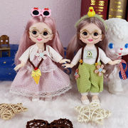 小玩偶可换衣服17厘米芭比娃娃套装衣服可爱娃娃玩具女宝宝娃衣