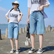 女大童牛仔短裤夏季薄款女童五分裤子儿童外穿时髦休闲潮夏装套装
