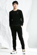 秋冬季利牌19DTX9011S男式长袖T恤修身商务纯黑t恤外穿秋衣卫衣