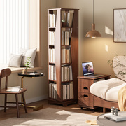 实木旋转书架360度书柜家用可移动落地置物架靠墙储物书本收纳柜