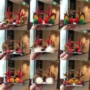 圣诞节卖萌头饰红色小鹿角猫，耳朵发夹发卡成人儿童森系麋鹿发饰品