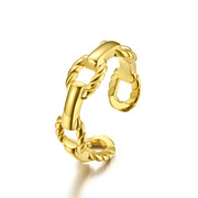 欧美潮款街拍个性开口女士素圈镂空戒指钛钢大气手饰品指环jz490