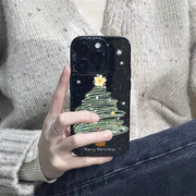 冬季圣诞树适用于苹果15手机壳IPHONE1413/12卡通11/8/7大孔创意PLUS个性X/XS/XR女保护MAX果冻PRO防摔套