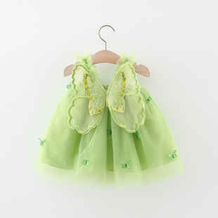 女童连衣裙夏季儿童蝴蝶翅膀吊带，背心裙0一1-3岁婴儿宝宝公主裙子