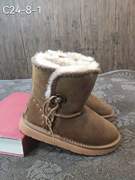 冬季真皮羊毛一体复古色雪地靴中筒靴扣子，流苏女靴c24-8