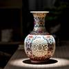 景德镇陶瓷器花瓶石榴瓶，摆件青花瓷镂空中式家居，客厅博古架装饰品