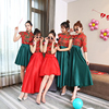 伴娘服中式中国风结婚礼服，女姐妹团，小个子学生合唱朗诵毕业连衣裙