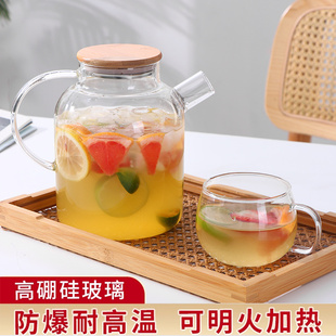 家用凉水壶高硼硅玻璃耐高温冷水壶大容量白开水凉杯泡茶壶果茶壶