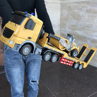 遥控平板车拖头车可充电超大货柜车运输车大卡车汽车玩具儿童礼物