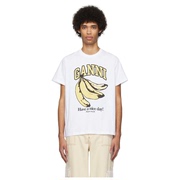 迷衣APP码：KCHP Ganni 甘尼 白色 Banana T 恤男