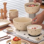 家用陶瓷碗套装日式餐具5寸饭碗，烤箱可用烤盘沙拉碗早餐面碗汤碗