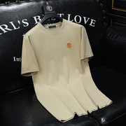 F3015-66617-P80 2024夏季男士丝光棉短袖T恤（M-5XL）沙发图杏色