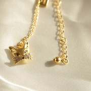 铜合金锆石毛衣链玫瑰金狐狸项链辣妹高级感精致不掉色