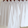 300克 碳素磨毛重磅纯白色圆领长袖t恤秋季纯棉厚实男女款打底衫