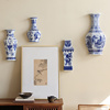 新中式客厅卧室墙壁面，装饰品挂件壁挂花瓶，创意挂盘花插陶瓷青花瓷