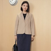 YUN韫2024春季女装西装领单排扣收腰短款西服 日韩女外套3206