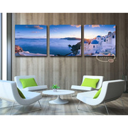 壁画水晶膜画无框画装饰画，电视机墙画客厅，简约风景画地中海风情