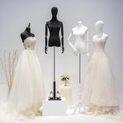 婚纱模特展示架女装店半身，人体黑白色礼服，拍摄道具服装店假人台