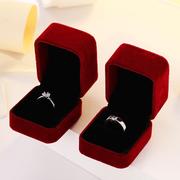 结婚戒指仿真一对假情侣，婚礼仪式戒指盒开口可调节钻石道具求婚