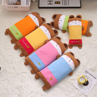 婴儿枕头熊宝宝纯棉儿童荞麦枕芯0-1-3-6岁加长防偏头夏季定型枕