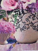 定制纯手工十字绣成品紫色百合花瓶卧室餐厅欧式紫色优雅紫玫瑰竖