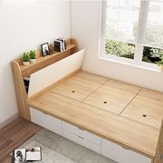 现代简约榻榻米床衣柜一体，组合小户型定制多功能储物床，卧室收纳床