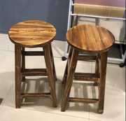实木吧台椅木质高脚凳木头，高腿登子酒吧高凳吧台，圆凳木凳家用巴凳