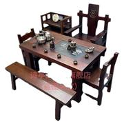 桌烧水台茶桌新中式茶几，茶台老船木茶桌椅，组合小茶台实木茶桌
