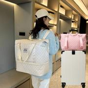 双肩背包女大容量轻便旅行包可套拉杆箱，手提时尚防水行李，包待产(包待产)包