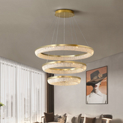 水晶轻奢客厅吊灯现代简约圆环圆形餐厅主，卧室样板间灯具2023
