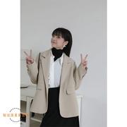 西装外套女2021春秋韩版宽松休闲学生常规，款上衣小西服女