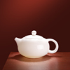 德化羊脂玉陶瓷白瓷茶壶单壶泡茶功夫茶具家用球孔西施壶小号单个