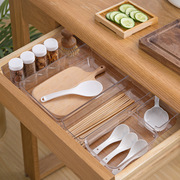 创意日式抽屉内收纳盒分隔式分类整理盒隔板厨房餐具橱柜内置透明