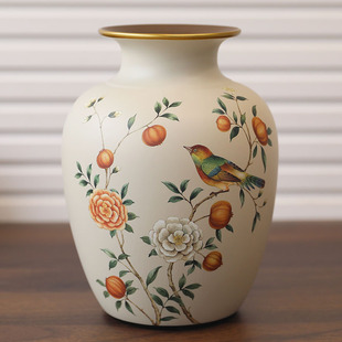 新中式陶瓷花瓶欧式美式简约客厅玄关餐桌，茶几装饰花瓶工艺摆件