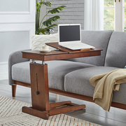 床边桌实木笔记本电脑桌子小户型，卧室可折叠移动升降懒人床上书桌