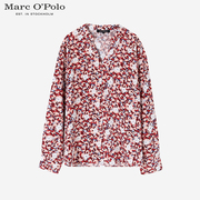 marco'polomop春季女士碎花色小立领，休闲气质时尚百搭长袖衬衫