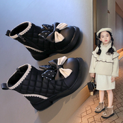 儿童鞋子女童马丁靴2023秋冬款，加厚加绒洋气靴子冬季公主短靴二棉