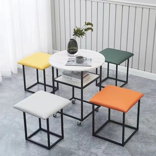网红多功能餐桌椅组合小凳子，创意魔方凳，家用茶桌椅组合轻奢