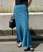 夏季日系女装名媛风优雅褶皱肌理感垂感高腰包臀鱼尾半身裙女