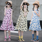 女童连衣裙夏装中大童夏季儿童，花朵公主裙，洋气小女孩纯棉裙子