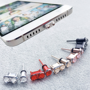 安卓Microusb手机通用合金防尘塞适用于水钻oppo vivo耳机孔 可爱