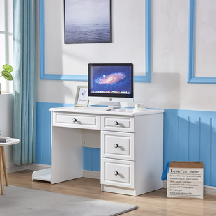 白色烤漆欧式电脑桌家用简约台式办公桌书桌儿童，卧室学习桌写字台